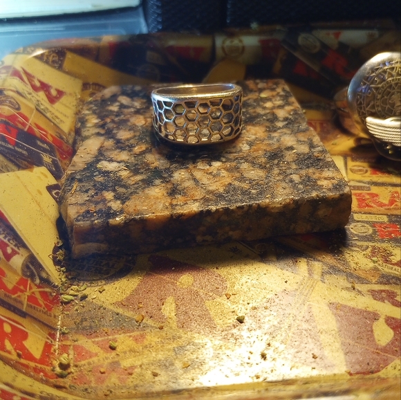 HONEYCOMB PATTERN SILVER 7 925. - Picture 2 of 4